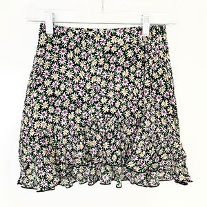 Zara Trafaluc collection floral mini skirt